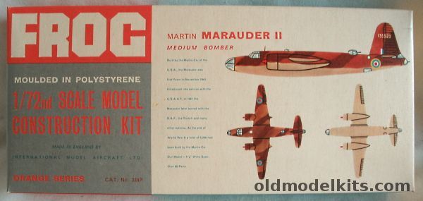 Frog 1/72 Martin Marauder II (B-26C) - Orange Series, 338P plastic model kit